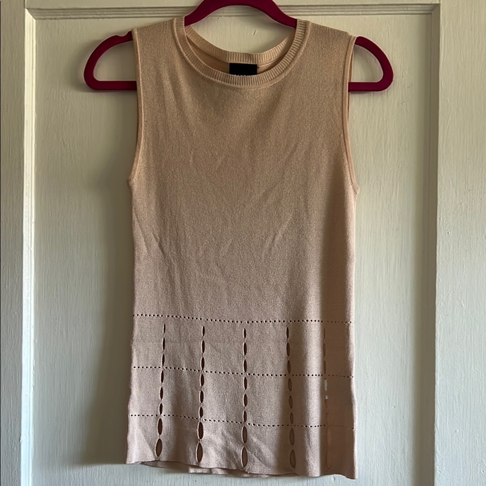 Pink Blush Fitted Pleated Tank Top Size M